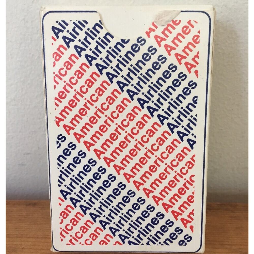 Vintage American Airlines Plastic Coated Single Deck Logo Playing Cards In Box